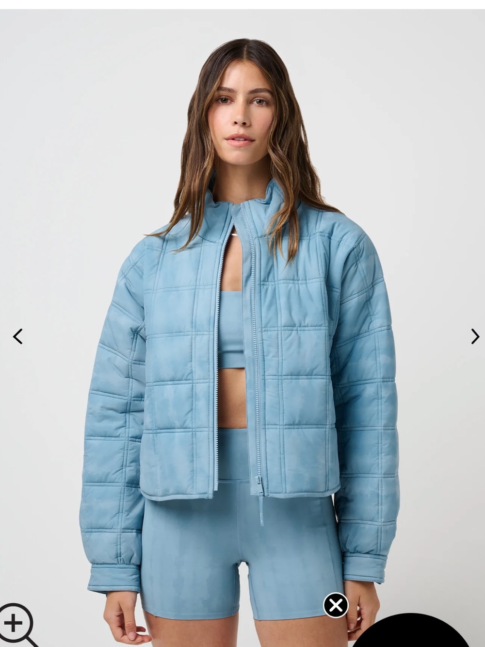 Travis Mathew:Light Blue Quilted Puffer Jacket - Women's